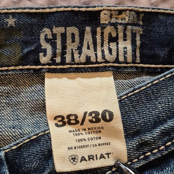 Ariat Denim M5 Gulch Straight Leg Jeans Men 38 Stretch Blue Western Workwear - Picture 5 of 12